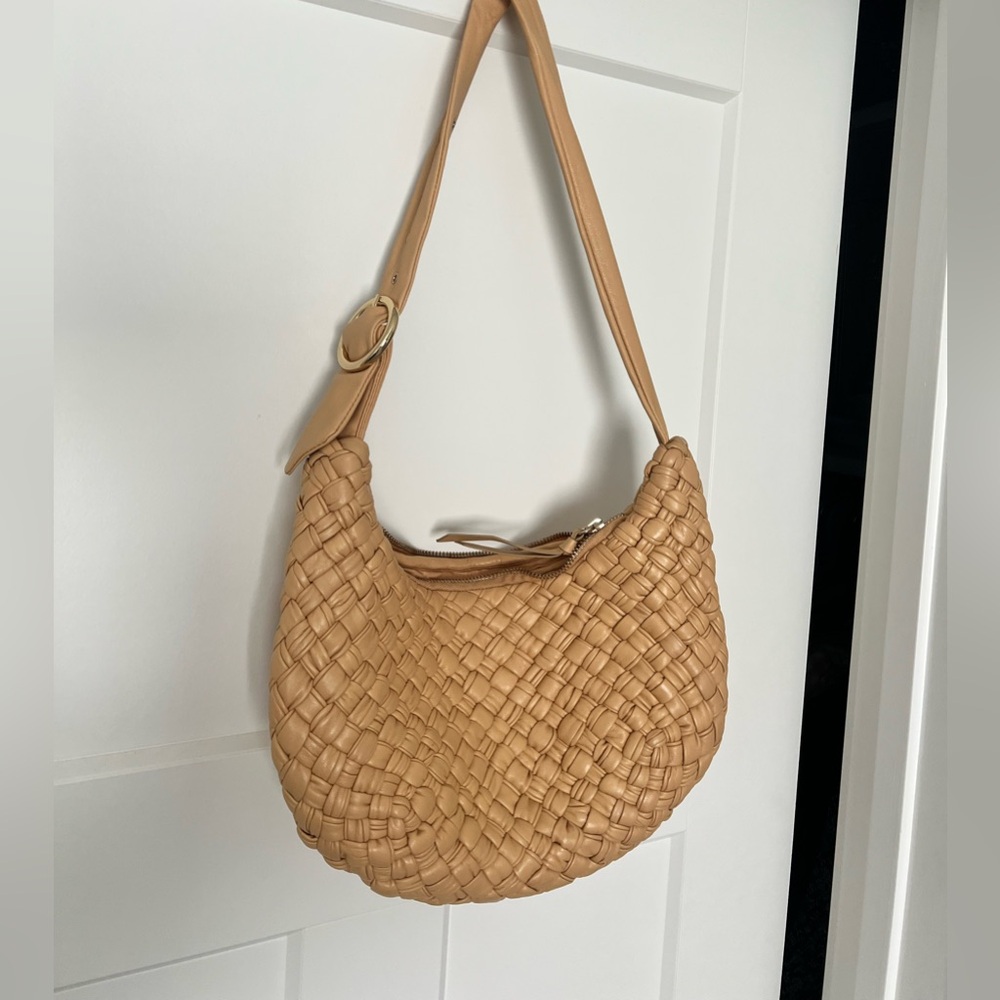 Anthropologie Tan Woven Shoulder Bag